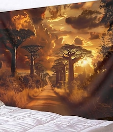 Недорогие -Африканские баобабовые леса, висящий гобелен, настенное искусство, большой гобелен, фреска, декор, фотография, фон, одеяло, занавеска, украшение для дома, спальни, гостиной