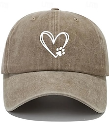 billige -dame unisex baseballcaps hjerte potetrykk buet brem justerbar fritidshatt utendørs hverdagsklær dyreelskere én størrelse passer de fleste