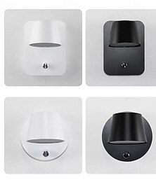 billige -led innendørs vegglamper nattbord leselys med nattlys versjon og uavhengig bryter 350° roterbar rv sminke vegglampe metall stue soverom 110-240v