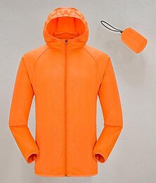 billige -Herre Frakke Casual jakke udendørs Gade Solbeskyttelse Solcreme Sommer Vanlig Ferie Mode Hætte Normal Sort Hvid Orange Grå Jakker