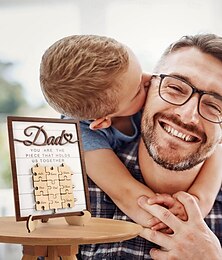 cheap -Father's Day Gift Dad, You're the Glue Holding Us Together - Wooden Jigsaw Puzzle Photo Frame