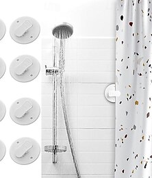 billige -4 stk/8 stk dusjgardinklemmer dusj vindtett sprutbeskyttelse klar selvklebende vindtett sprutklips baderomsgardin vektklemme for hjemmet