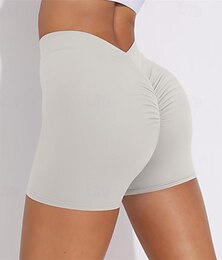 halpa -Naisten Urheilushortsit Joogasortsit Harjoitteluhousut Korka vyötärö Jooga Kuntosaliharjoitus Pilates Shortsit Musta Valkoinen Laivastosininen Urheilu Urheiluvaatteet Elastinen Ohut