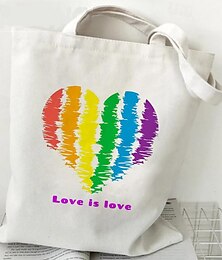 Χαμηλού Κόστους -LGBT LGBTQ Υπερηφάνεια LGBT Gay Pride Σημαία του Ουράνιου Τόξου Τσάντα από καραβόπανο Ενηλίκων Ανδρικά Γυναικεία Καθημερινό Καθημερινά Μασκάρεμα Εύκολες αποκριάτικες στολές