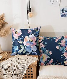 abordables -Funda de almohada decorativa con flores de acuarela, funda de cojín cuadrada suave de 2 piezas, funda de almohada para dormitorio, sala de estar, sofá, silla
