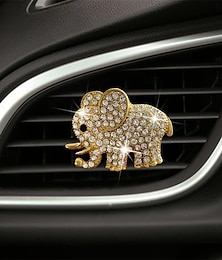 お買い得  -ラインストーンの象の形をした車の香水の空気出口のアロマセラピークリップ人工ダイヤモンドがいっぱい
