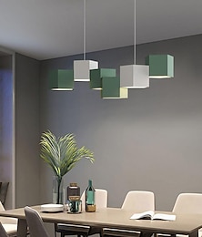 halpa -led-riippuva valaisin ruokasalin toimiston olohuoneeseen, moderni kuutiohimmennettävä led-riippuvalaisin 6 valoa, nykyaikainen geometrinen kattokruunu