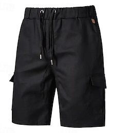 ieftine -Bărbați Pantaloni Scurți Cargo Pantaloni Scurți Bermude Cordon Multi Buzunare Simplu Exterior Sport Lungimea genunchiului În aer liber Zilnic Modă Casual Negru Bleumarin Inelastic