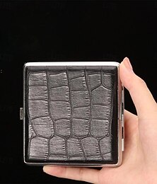 Недорогие -кожаный портсигар с эластичным ремешком, металлический каркас, вмещает 20 сигарет, защитный держатель для скрученных вручную сигарет.