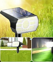 זול -אורות סולאריים חיצוניים עמידים למים ip68 56led זרקורים לדשא נוף סולארי לתאורת מסלולי גן פטיו בחצר, שתי שיטות של הכנסת קרקע ותליית קיר 1 יחידה