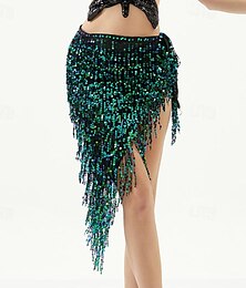 cheap -Belly Dance Skirts Pure Color Splicing Sequins Women's Performance Training High Polyester