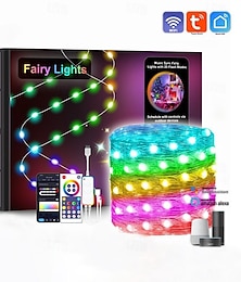 billige -smarte led dekorative lysslyngelys, wifi-kontroll led fairy lights-lærlinjelys med tuya intelligent punktkontroll, graffiti wifi-kontrollfantom til juledagsfest dekorasjonslys