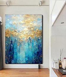 お買い得  -油絵 手作り 手描き 壁アート 抽象 ナイフ 絵画 風景 グレー 家の装飾 装飾 ロール キャンバス フレームなし 未伸張