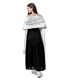 cheap -Shawls Women's Wrap Elegant Bridal Sleeveless Polyester Wedding Wraps With Pure Color For Party Spring & Summer
