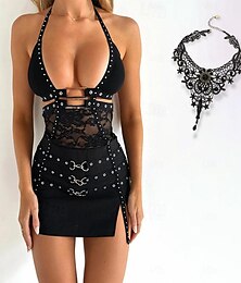 cheap -Sexy Y2K Year 2000 Dress Necklace Chocker Goth Girl Women's Halloween Party / Evening Dress