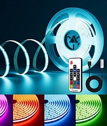 economico -striscia luminosa a led usb rgb cob 1-5m 5v striscia luminosa per scolorimento intelligente app controlla la sincronizzazione della musica striscia luminosa o dotata di controller wireless rf adatta