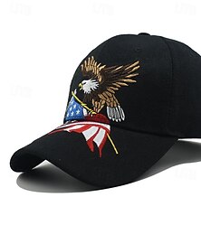 economico -Per uomo Cappellino da baseball Cappello da sole Cappello da camionista Nero Bianco Cotone Con ricami Di tendenza Informale Strada Giornaliero Aquila Regolabile Crema solare Traspirante