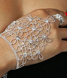 cheap -Women's Ring Bracelet / Slave bracelet Classic Flower Precious Fashion Luxury Rhinestone Bracelet Jewelry Silver / Gold For Gift Engagement