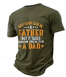 cheap -Word Daily Men's 3D Print T shirt Tee Daily Holiday Father's Day T shirt Green Short Sleeve Crew Neck Shirt Summer Spring Clothing Apparel S M L XL XXL XXXL