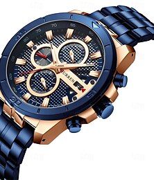 cheap -CURREN Men Quartz Watch Creative Fashion Business Wristwatch Calendar Chronograph Waterproof Decoration Steel Watch