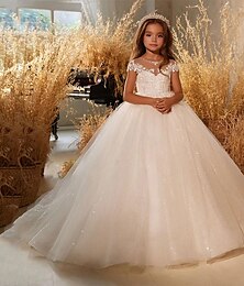 economico -Abito da Ballo Lunghezza Ginocchio Abito per Ragazzina Fiori Quinceanera Frozen Elsa Ragazze Carino Abito da Prom Tulle con Ruching Stile Reale Tutu Fit 3-16 Anni