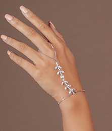 preiswerte -Damen Silber Armbänder Ring-Armbänder Klassisch Blattform Kostbar Personalisiert Einfach Perlen Armband Schmuck Silber Für Hochzeit Geschenk Abiball
