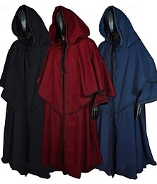 cheap -Retro Vintage Punk & Gothic Medieval Hooded Cloak Shawls Ranger Elven Men's Women's Solid Colored Halloween Party / Evening Cloak