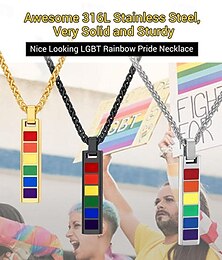 billige -rustfrit stål/925 sterling sølv halskæde lgbt gay pride smykker regnbue vedhæng halskæde gave til mænd/kvinder