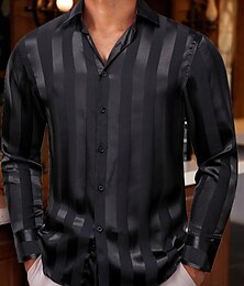Χαμηλού Κόστους -Ανδρικά Πουκάμισο Πουκάμισο με κουμπιά Casual πουκάμισο Καλοκαιρινό πουκάμισο Μαύρο Λευκό Θαλασσί Μακρυμάνικο Ταινία Γιακάς Καθημερινά Διακοπές Ρούχα Μοντέρνα Καθημερινό