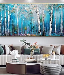abordables -Mintura – peintures à l'huile sur toile de paysage forestier faites à la main, grand art mural, décoration moderne abstraite, image d'arbre pour la décoration intérieure, peinture roulée sans cadre,