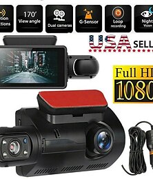 billiga -A68 1080p Ny Design / HD / 360 ° övervakning Bil DVR 150 grader Vid vinkel 3 tum IPS Dash Cam med Nattseende / G-Sensor / Rörelsedetektor 4 infraröd LED Bilinspelare