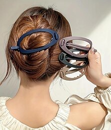 Недорогие -шикарная матовая однотонная полая заколка для волос - стильная заколка-банан для надежной укладки волос на затылке - женский аксессуар для волос с морозной отделкой