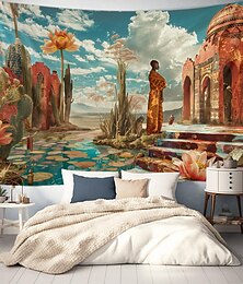 preiswerte -Afrikanische Fantasie Wandteppich zum Aufhängen, große Wandteppiche, Wanddekoration, Fotohintergrund, Decke, Vorhang, Heim, Schlafzimmer, Wohnzimmer, Dekoration