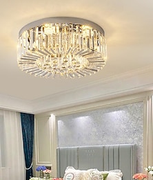 abordables -Lustre LED 50/60 cm 6/8 ampoule non incluse finition galvanisée cristal métal moderne style contemporain chambre salle à manger mini pendentif 110-240 V