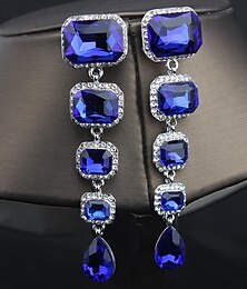 economico -Per donna Orecchini a bottone Orecchini a goccia Orecchini a cerchio Retrò goccia Elegante Vintage Di tendenza Moda Lusso Moderno Orecchini Gioielli Champagne / Rosso / Blu Per Matrimonio Feste