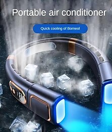 olcso -Viselhető 5 Sebességű Nyak Ventilátor – Érintésvezérlésű Csendes Légkondicionáló USB Tápellátás Külső Sporthoz és Utazáshoz