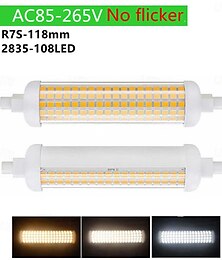 お買い得  -1/2個 r7s LED電球 高輝度 108LED ちらつきなし 118mm LED 両端ランプ交換用 メタルハライド ソーラーチューブ 85-265V