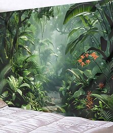 voordelige -tropisch boslandschap hangend tapijt kunst aan de muur groot tapijt muurschildering decor foto achtergrond deken gordijn thuis slaapkamer woonkamer decoratie