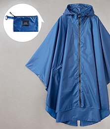 abordables -Unisexo Chubasquero Primavera Otoño Al aire libre Color sólido Impermeable Ligero Resistente al desgarro Sudadera Impermeable Poncho de lluvia Negro Verde Ejército Azul Real