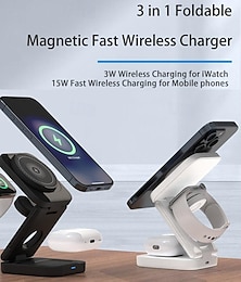 economico -Caricatore senza fili 15 W Potenza di uscita Stazione di ricarica wireless CE Ricarica wireless veloce MagSafe Universali Per iPhone 14/13/12/11 Pro Max Universale Cellulari Gear Fit 2 R360 Apple