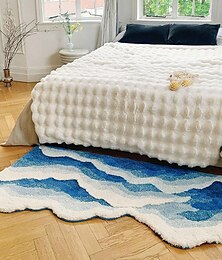 olcso -hullám bojtos speciális alakú pelyhesítő szőnyeg szőnyeg nappali otthoni csúszásgátló hálószoba éjjeli takaró mosógépben mosható