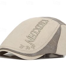 levne -Pánské PLacatá čepice Klobouk Ascot Novinářský klobouk Černá Khaki Polyester Výšivka Módní Na běžné nošení ulice Denní Barevné bloky Písmeno Nastavitelná Proti sluci Prodyšné