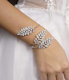voordelige -Dames Tennis armband Klassiek Bladvorm Kostbaar Modieus Luxe Strass Armband sieraden Zilver / Goud Voor Bruiloft Lahja Verloving