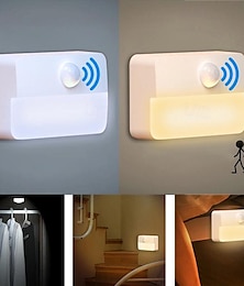 economico -luce notturna con sensore di movimento a led, luce di lettura notturna a led per interni luce notturna a batteria con sensore di movimento per camera da letto, cucina, scale, corridoio, ufficio