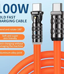 cheap -180 Degree Rotating Data Cable 100W Super Fast Charge for Apple Android Huawei Thick Passenger Charging Cable