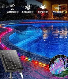 economico -luci solari a corda esterne impermeabili 164ft luci a tubo da 500 led con 2400mah tipo c timer di ricarica 8 modalità dimmerabile scintillio luce della stringa fata per giardino cortile casa festa