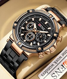 お買い得  -OFNS Men Quartz Watch Fashion Casual Wristwatch Luminous Calendar Waterproof Decoration Steel Watch