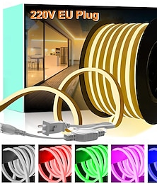 رخيصةأون -5 م 10 م 15 م أضواء قطاع النيون 600-3000 المصابيح 2835 SMD نيون مرن 8 ملم 1PC أبيض دافئ أبيض أحمر أضواء قطاع الصمام الخارج ضد الماء عطلة 220-240 V