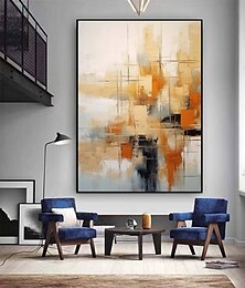 お買い得  -特大抽象画 手描き ベージュ ホワイト レッド テクスチャー ペイント カラー 抽象 ウォール アート ペイント 手作り モダン 抽象 キャンバス 大型 アクリル キャンバス アート ペイント