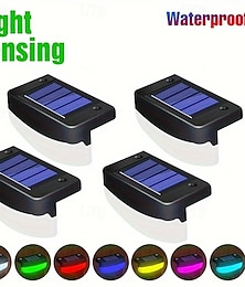 abordables -Lampe de marche solaire 1 pièce, lumière de pont solaire étanche pour l'extérieur, lumière de clôture illumine votre cour, lueur d'angle rgb120